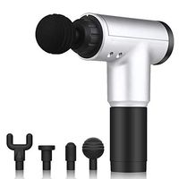 Massage Gun, 6 Speeds Cordless Handheld Deep Tissue Percussion Electric,Muscle Massager,Quiet Brushless Motor, Including 4 Massage Heads (Silver)