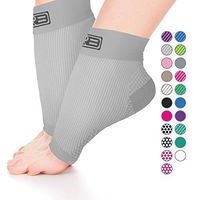 Go2 Plantar Fasciitis Socks|Best Ankle Compression Brace 22-25 mmHg|Arch Support Joint Heel Pain Relief|Foot Sleeves for Women and Men Reduce Swelling|Relieve Achilles Tendonitis(Gray, Large)