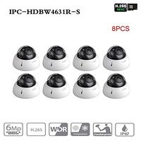 Dahua 6MP PoE Dome IP Camera Indoor Outdoor Network Camera IPC-HDBW4631R-S 2.8mm with SD Card Slot IK10 IP67 ONVIF 8 Pack