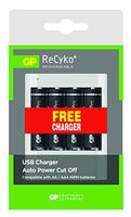 GP Battery: NiMH ReCyko+ 4xAA w/Free USB Charger