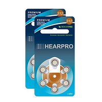 HEARPRO Size 312 Long-Lasting Hearing Aid Batteries 120 Pack - Mercury-Free - Zinc Air Technology - Made in USA - Plus 2 Keychain Battery Case