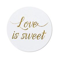 80 – 2” Love is Sweet Stickers, Wedding Favor Labels, Wedding Treat Stickers