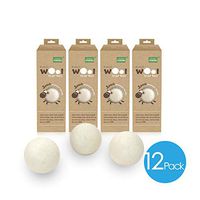 Wool Dryer Ball 12 pc. Set (12), Extra Large, Eco-Friendly, Softens Clothing Without Harsh Chemicals