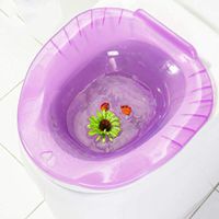 YAOBAO Sitz Bath Over-The-Toilet Perineal Soaking Bath with Flusher, for Hemorrhoidal Relief, Pregnant Women,The Elderly, Post-Episiotomy Patients and Sedentary Worker,Purple