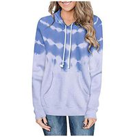 Women's Casual Hoodies Autumn Long Sleeve Gradient Print Sweatshirt Blouse Sport Pullover T Shirts Tops Outwear