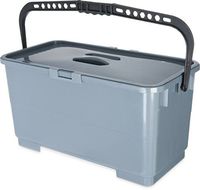 Carlisle 363301923 Polypropylene Rectangular Squeegee Bucket, 6 Gallon Capacity, 20-1/2" Length x 10-1/2" Width x 11-1/4" Height, Gray