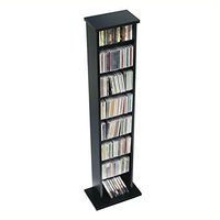 Hawthorne Collections 51" Slim CD DVD Wall Media Storage Rack in Black