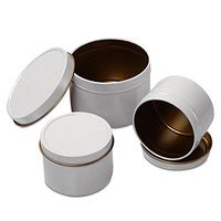 24ea - 8 Oz White Deep Round Tin Can-Pkg