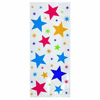 Amscan Festive Multi Star Large Bags Party Bags, 12 x 5 x 3-1/4", White