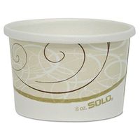 SOLO H4085SYM Flexstyle Double Poly Paper Containers, 8 oz, Symphony Design, 25/Pack