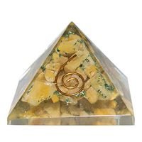 Crocon Citrine Orgone Pyramid for Chakra Balancing Reiki Healing Crystal Energy Generator Aura Cleansing EMF Protection Spiritual Meditation Home Decor Size: 1 Inch