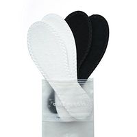 HappyStep 1 Pair White and 1 Pair Black Cotton Terry Barefoot Summer Insoles, Sweat Absorbent and Moisture Control, Washable and Reusable for Walking, Running and Casual Shoes - Men Size 10