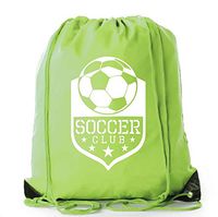 Soccer Party Favors | Soccer Drawstring Backpacks for Birthday Parties, Team events, and much more! - 10PK Lime CA2500SOCCER S4