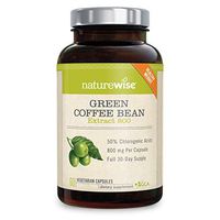 NatureWise Green Coffee Bean 800mg Max Potency Extract 50% Chlorogenic Acids | Raw Green Coffee Antioxidant Supplement & Metabolism Booster for Weight Loss | Non-GMO, Vegan, & Gluten-Free [1 Month]