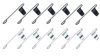 Fisher Space Clips for 400 Series Bullet Pens 6 Matte Black & 6 Chrome 12 Total
