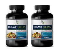 Immune System Vitamins for Women - Greens Premium Organic Complex - Strawberry Supplement - 2 Bottles 120 Tablets