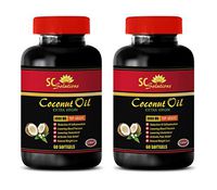 Extra Virgin Coconut Oil softgels - Extra Virgin Coconut Oil 3000 MG - Skin Care Anti Aging - 2 Bottles 120 Softgels