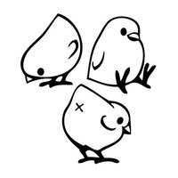 Leon Online Box Chicken Cute Three Brothers - Cartoon Decal [Choice] Vinyl Sticker for Car, Bike, iPad, Laptop, MacBook, Helmet