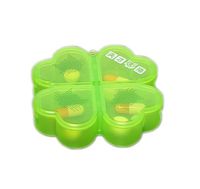 Four Leaf Clover 4 Compartment Portable Pill Box