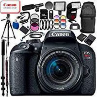 Canon EOS Rebel T7i DSLR Camera with 18-55mm Lens 24PC Accessory Bundle - Includes SanDisk Ultra 32GB Memory Card + High Speed Card Reader + More