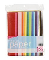 ArtVerse 100-Piece Tissue Paper, 20" x 26", Assorted Colors (Pack of 6)