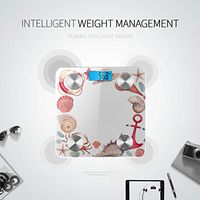 LYAOE Bluetooth Body Fat Scale Marine Frame Round Frame Isolated Smart Wireless Scale with LCD Display Measuring Body Weight Bmi and Health Digital Scale