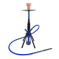 65cm Shisha Hookahs 25" 1Hose Complete Set with Everything Single Shisha Set with LED Light Rocket Sheesha Narghile Nargile for Bar Home Nightclub Party (Color : Blue)