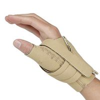 Comfort Cool Thumb CMC Restriction Splint. Beige Patented Thumb Brace Provides Support/Compression. Indications - Arthritis, Tendinitis, Dislocations, Sprains, Repetitive Use. Left Medium Plus.