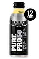 American Body Building Pure Pro 50, Post-Workout Recovery Protein Shake, Muscle Builder, HI-Protein, Low Fat, Low Sugar, Vanilla Flavored, Ready to Drink 14.5 oz Bottles, 12 Count