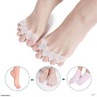 5 Hole Toe Stretcher and Toe Separators Rosa Schuleifa Soft Silicone Toe Spreaders for Bunion Pain Relief and Stretching Gel Toe Separators(Two Pairs) (1 Pair Toe Separators + Toe Sleeves)