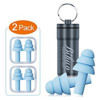 Silicone Ear Plugs for Hearing Protection - Hypoallergenic, Waterproof Reusable earplugs for Noise Cancelling, Sleeping, Swimming, Snoring & Working with Travel Pouch & Aluminum Case (Blue)