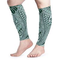 BLongTai Polynesian Tattoo Calf Compression Sleeve Men Womens Running Leg Sleeve for Shin Splint Muscle Pain Relief (1 Pair)