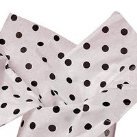 10ct Black Medium Polka DOTS on White Tissue Paper for Gift Wrapping 20"x30" Sheets nfLG -916