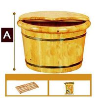 Foot Bath Tub，Solid Wood Foot Soaking Barrel，Cypress Wood Foot Bucket，Foot Spa Wooden Tub，Thicken Wooden Tub，Foot soak tub,feet Soaking tub (Color : A)