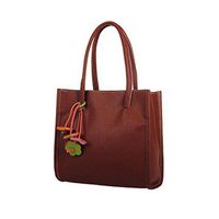 Bolayu Fashion Elegant Girls Handbags Leather Shoulder Bag Candy Color Flowers Women Tote Handbag (F)