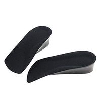 Healifty 1 Pair 3.5cm Height Increase Half Insole Invisible Shoe Lifts Heel Insoles Shoe Elevator Inserts (Black)