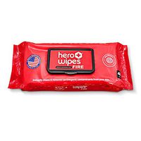 Hero Wipes On Scene Decon Body Wipes for Firefighters or Hunters (48 Count) - Removes 98% of Carcinogens - All Natural Alcohol Free Formula - Removes Soot, Smoke, Toxins Lead - Made in USA