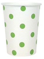 Just Artifacts Polka Dot Party Paper Cups (24pc, Green Apple) - Paper Decorations for Birthday Parties, Weddings, Baby Showers, and Life Celebrations!