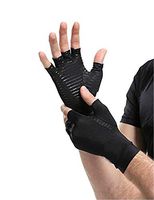 Copper Compression Recovery Health Rehabilitation Gloves Black Motion Fingerless Arthritic Gloves 1 Pair (L)