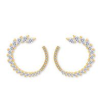 Goober Liu Letter C Modeling Fashion Crystal Earrings,Zircon-Gemstone Eardrop, 1 Pair (18 K Gold)