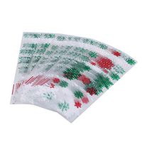 Bigsweety 50pcs Lovely Christmas Cellophane Bags Funny Cookie Bags Xmas Candy Treat Bags Gift Bag (Snowflake Pattern)