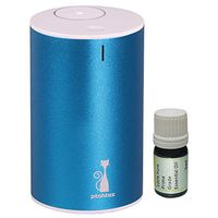 PtahTex Waterless Aluminum Nebulizing, Battery Operated Essential Oil Diffuser, Home, Car, Office, Aqua Blue