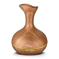 Oil Diffuser Essential Oils, 400ml Silkwood Grain Aromatherapy Diffuser Ultrasonic Cool Mist Humidifier with 7 Changing Color Waterless Auto Shut-off for Large Room/Office/Bedroom, Mother's Day Gift