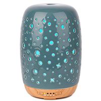 Diffuserlove Ceramic Diffuser 250ML Ultrasonic Aromatherapy Essential Oil Diffuser Humidifier with Timer setting 7 Color LED Lights, Waterless Auto Shut-off for Office Bedroom Spa