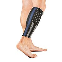 Anyangquji Police Thin Blue Line Flag Sports Calf Compression Sleeve Strong Calf Support for Runners(1 Pair)