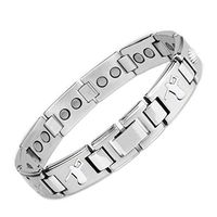 Magnetic Bracelet Men,can be Used to Relieve Arthritis, Joint Pain, etc, Health Bracelet for Men,White (Silver Color)