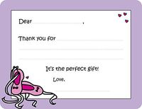 Ballet Fill-in Thank You Note Cards for Kids, 5.5" X 4.25" Notecards with White Envelopes