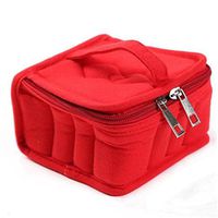HENGSONG 16 Grids Bottle Essential Oil Carrying Case Oil Cases for Essential Oils Holds 5ml, 10ml, 15ml (Red)