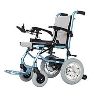 FXNN Transport Wheelchair Electric Wheelchair- Detachable Lithium Battery Folding Lightweight Elderly Disabled Wheelchair Brushless Motor Walker (Color : Gray)