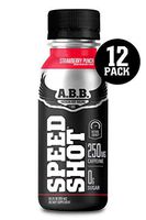 American Body Building (ABB) Speed Shot, Caffeine Shake, Pre-Workout, Intense Energy Shot with Zero Sugar, Strawberry Flavored Ready to Drink 8.5 oz Bottles, 12 Count
